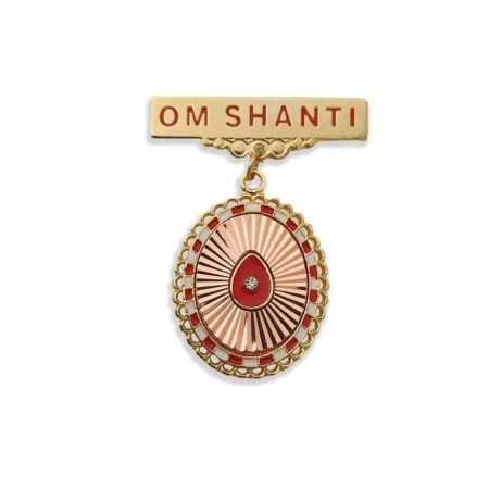 Big Oval Shiv Baba Rose Gold Badge – Divine Blessings