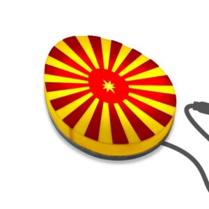 🌟Shiv Baba With Yellow and Red Rays Oval Trans-light – Illuminate Your Meditation Space 🌟