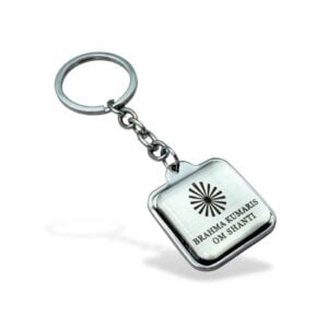 ✨ Shiv Baba Chrome Square Key Chain – For Divine Protection
